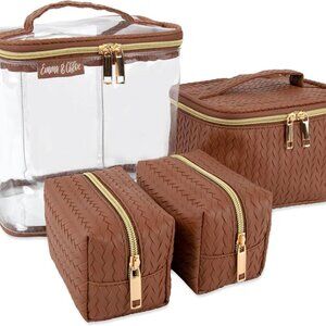 Travel Toiletry Bags for Women, 4 Piece Waterproof Cosmetic Case, Set, Pouch Mak